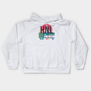 Honolulu (HNL) Airport Code Baggage Tag A Kids Hoodie